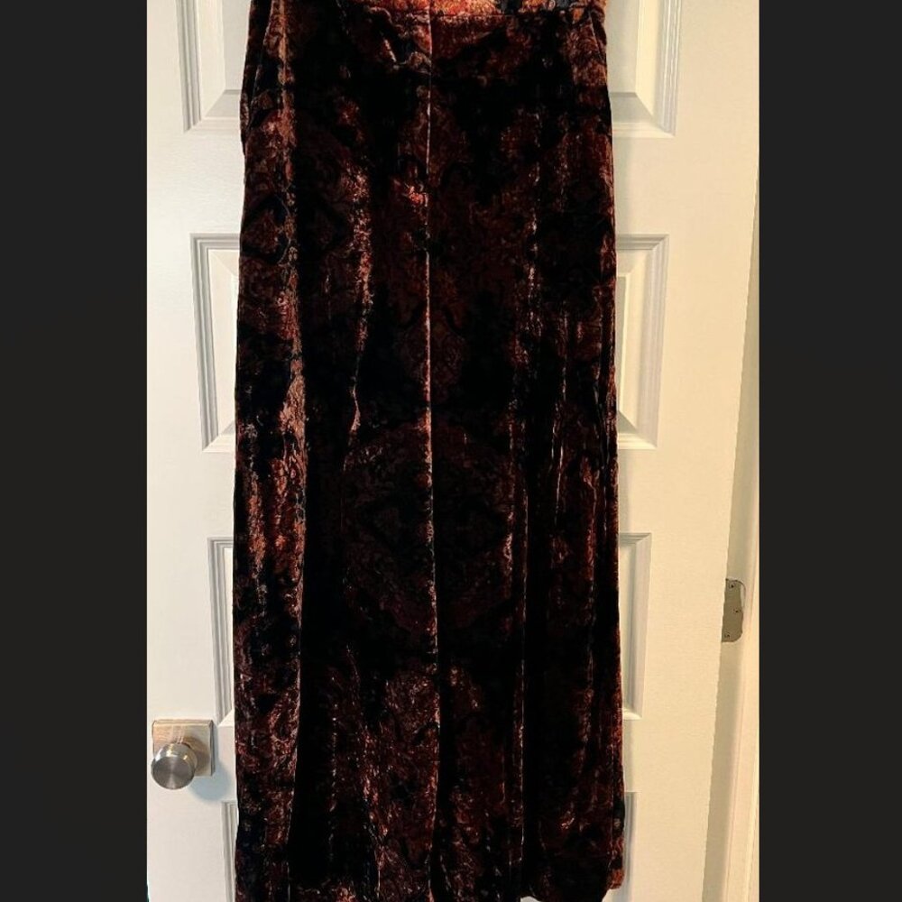 Mango Velvet Wide Leg Pants